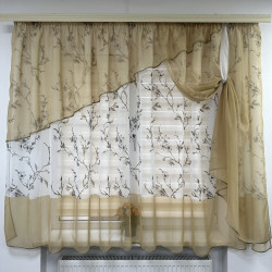 Короткий тюль №410 беж