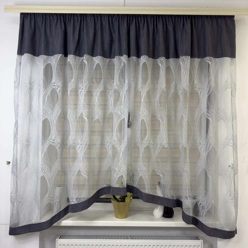 Тюль в дитячу, спальню на кухню №476 графіт