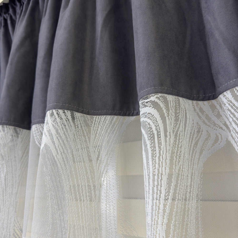 Тюль в дитячу, спальню на кухню №476 графіт