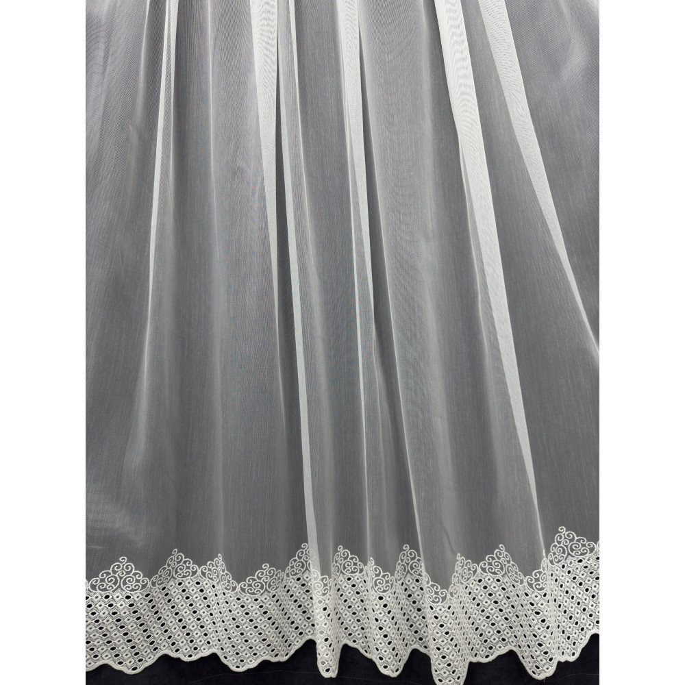 Бамбукова тюль з шикарною вишивкою №2603 у вітальню, спальню