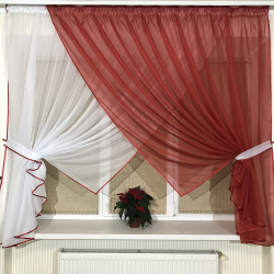 Кухонні фіранки №405 червона