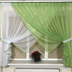 Кухонні фіранки №405 салатова