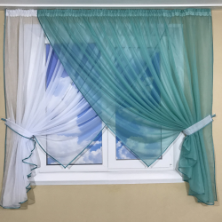 Кухонні фіранки №405 бірюза