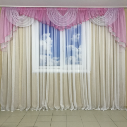 Ламбрекен шифоновий 3-3,5 м №101 рожевий