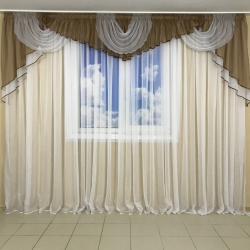 Ламбрекен шифоновий 3-3,5 м №101 коричневий