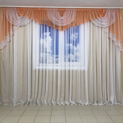 Ламбрекен шифоновий 3-3,5 м №101 персик