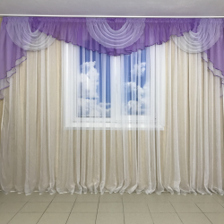 Ламбрекен шифоновий 3-3,5 м №101 сірень