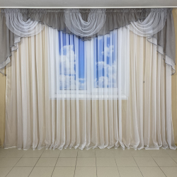 Ламбрекен шифоновий 3-3,5 м №101 сірий