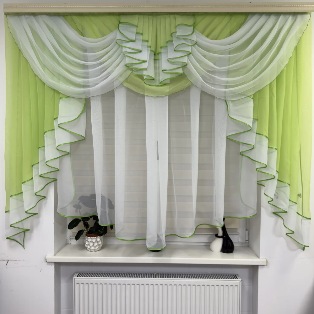 Тюль с ламбрекеном 2м Милена салат