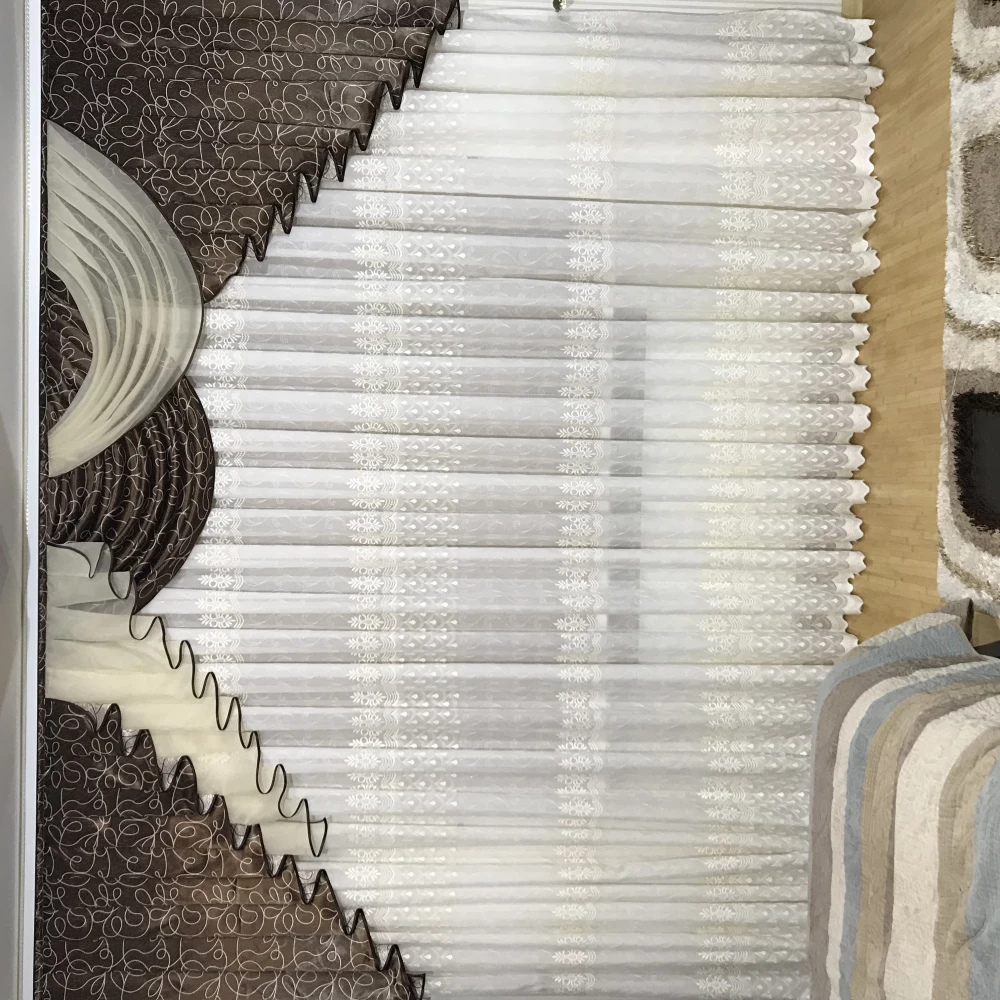 Шикарний ламбрекен в вітальню, спальню No391 шоколад