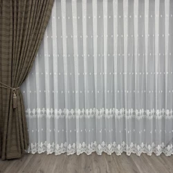Бамбуковий тюль №12S315 молочний