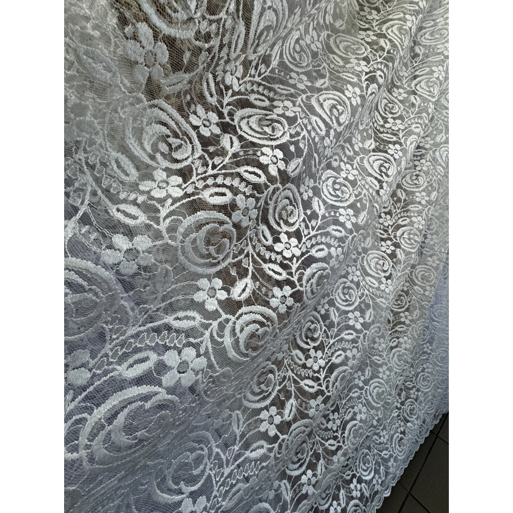 Тюль гепюр сітка No1003 Молочний