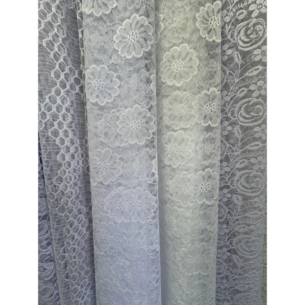 Тюль гепюр сітка No1008 білий