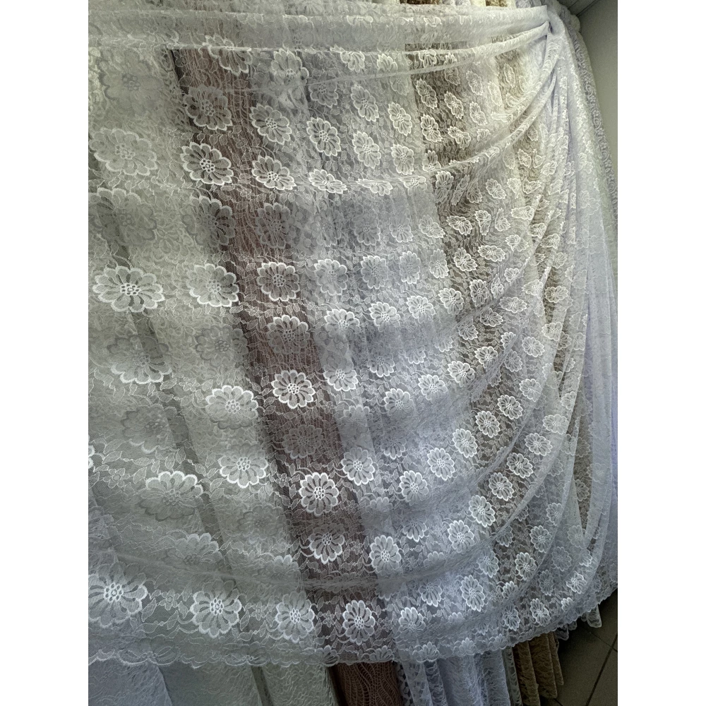 Тюль гепюр сітка No1008 білий