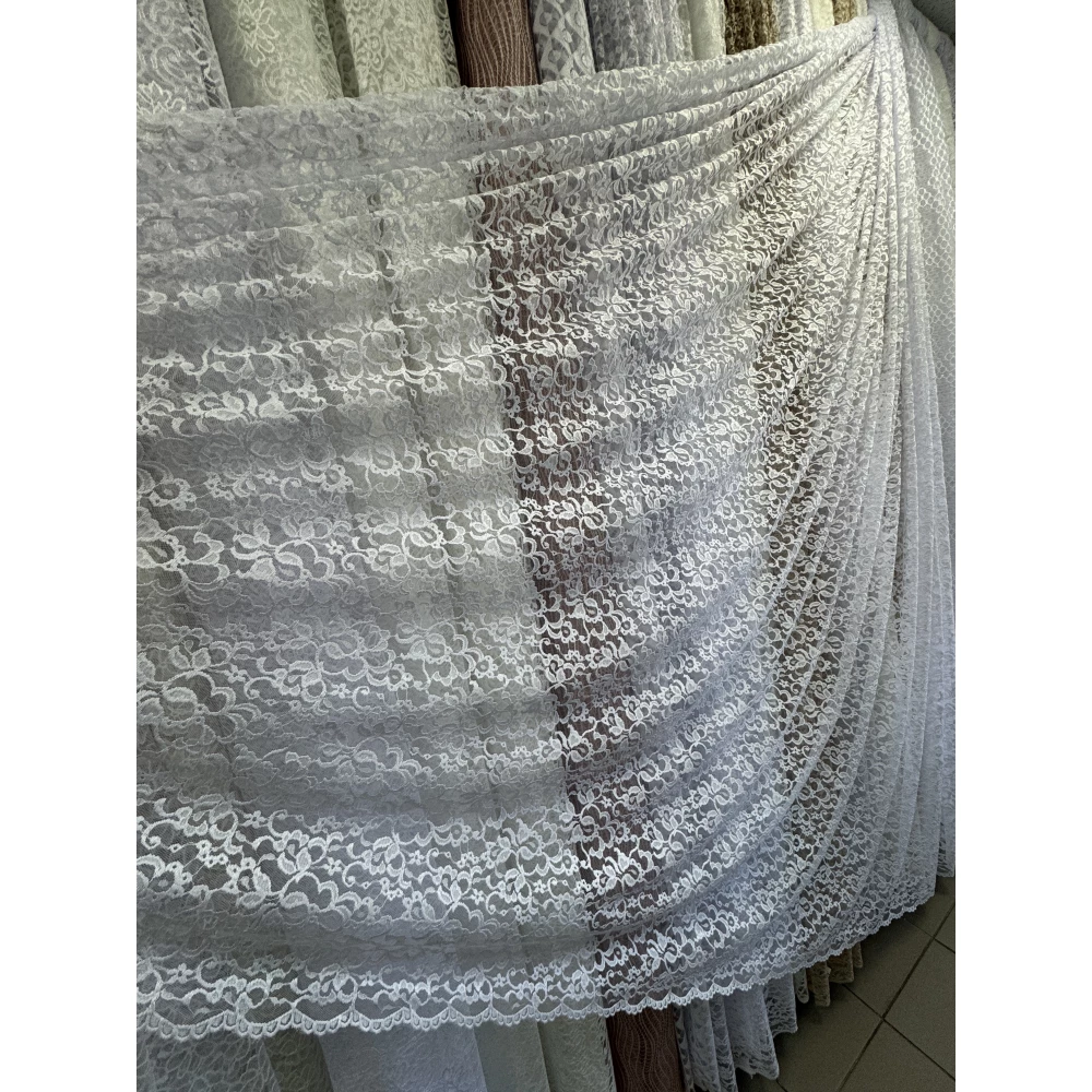 Тюль гепюр сітка No1016 білий