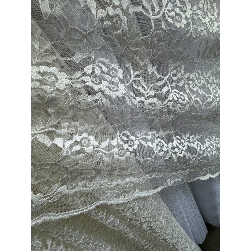 Тюль гепюр сітка No1017 Молочний