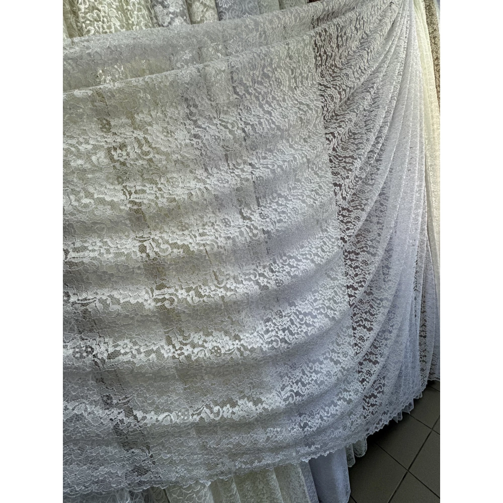 Тюль гепюр сітка No1004 білий