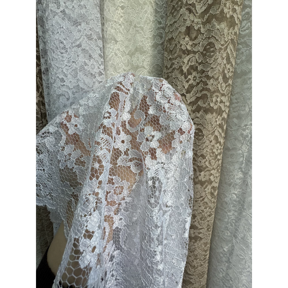 Тюль гепюр сітка No1004 білий