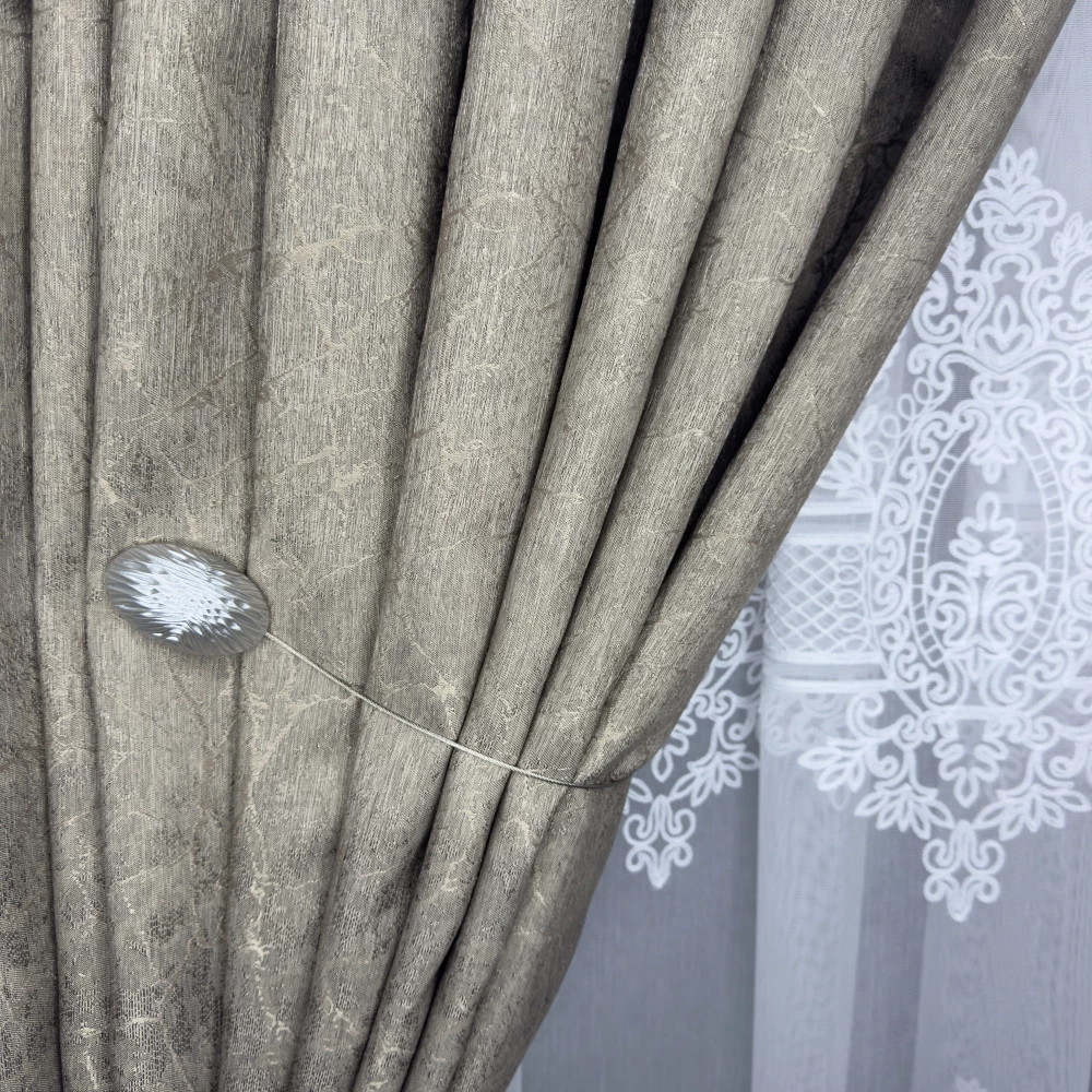 Магніт-підхват для тюля, штор Камні срібний