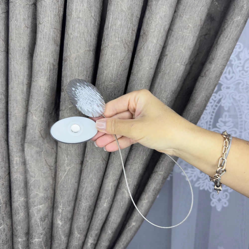 Магніт-підхват для тюля, штор Камні срібний