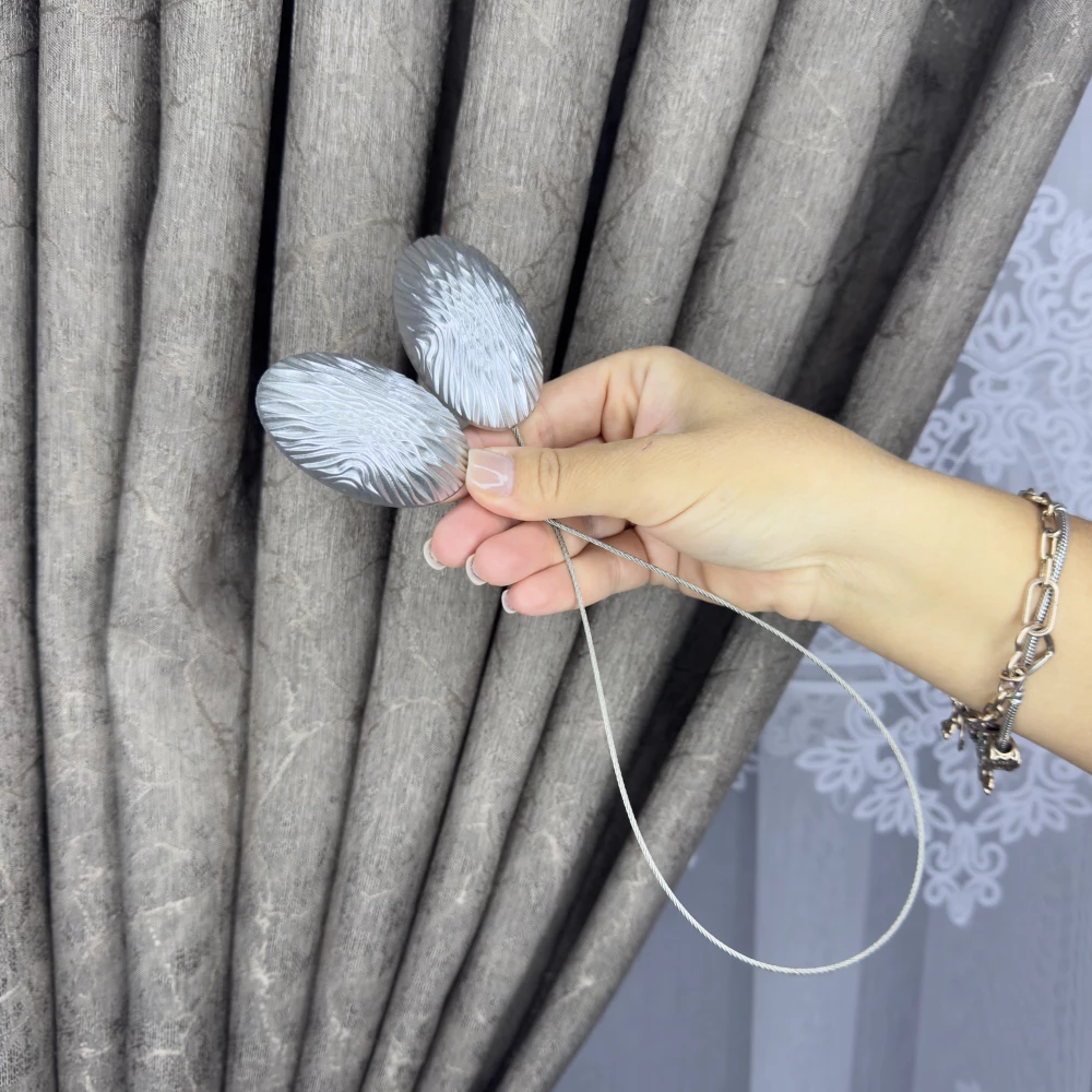 Магніт-підхват для тюля, штор Камні срібний