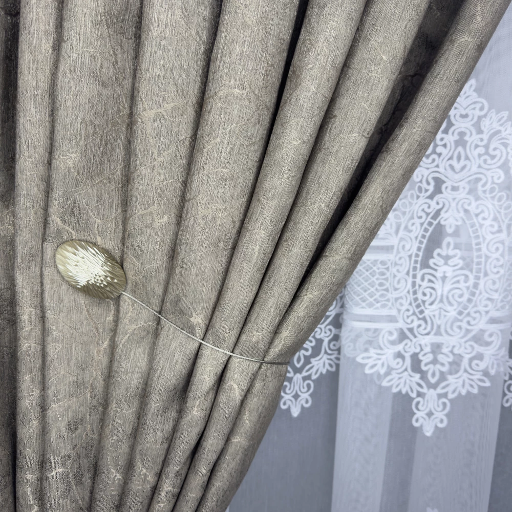 Магніт-підхват для тюля, штор Камні світле золото