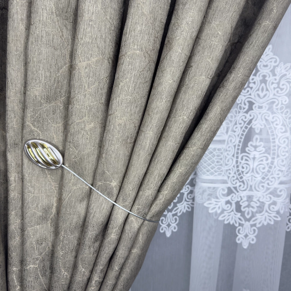 Магніт-підхват для тюля, штор Шишка пудра-золото