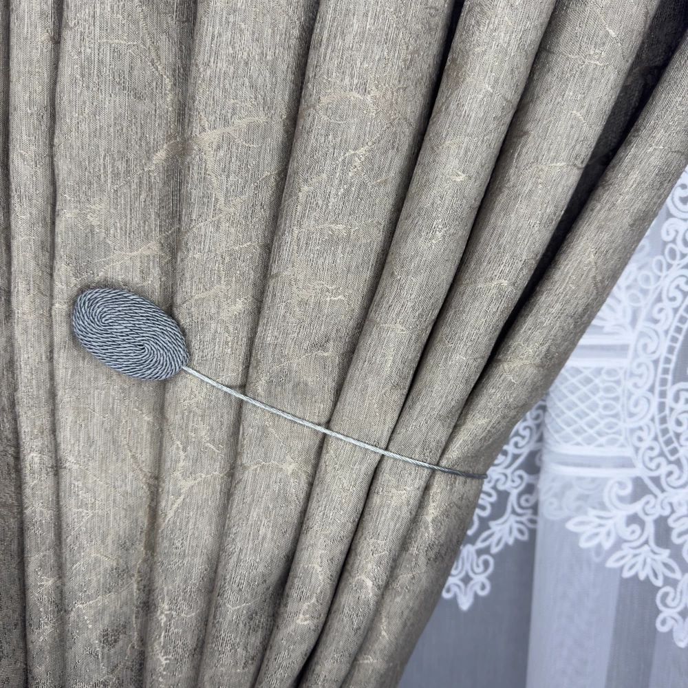 Магніт-підхват для тюля, з металевим тросом графіт