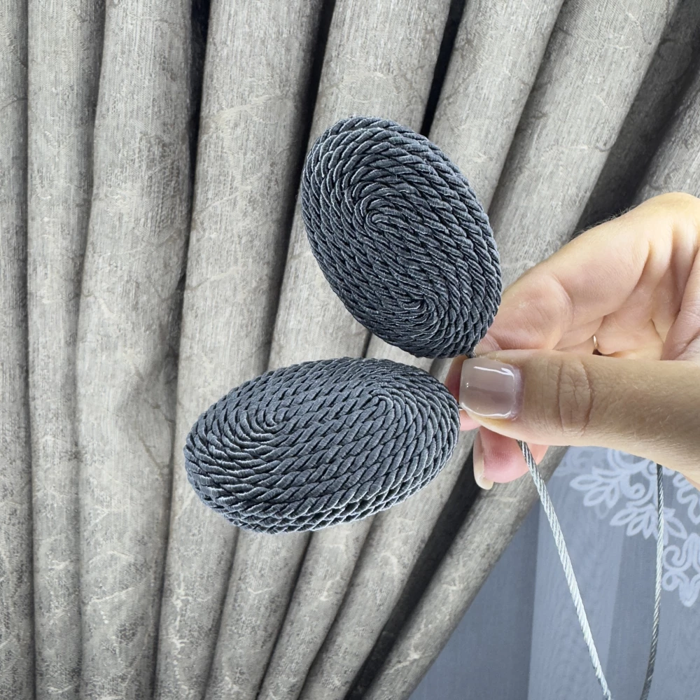 Магніт-підхват для тюля, з металевим тросом графіт