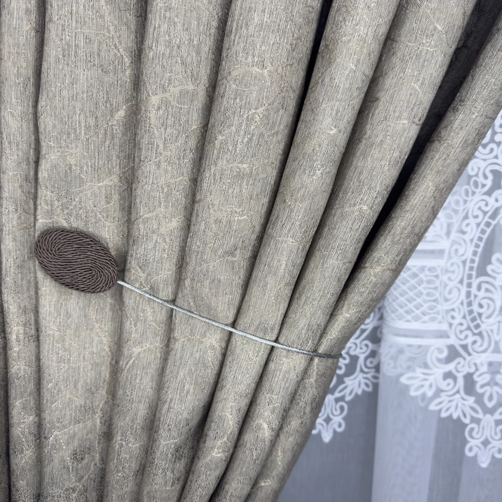 Магніт-підхват для тюля, з металевим тросом шоколад