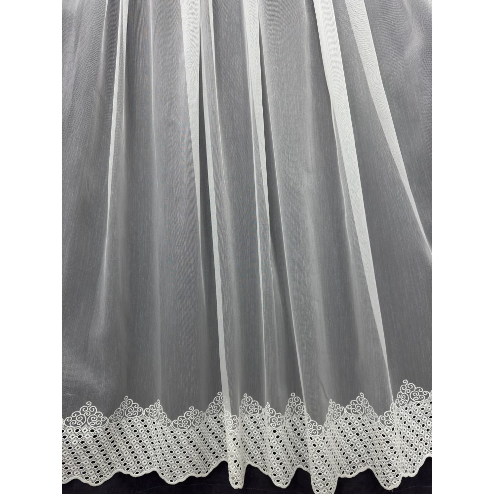 Бамбукова тюль з шикарною вишивкою №2603 у вітальню, спальню