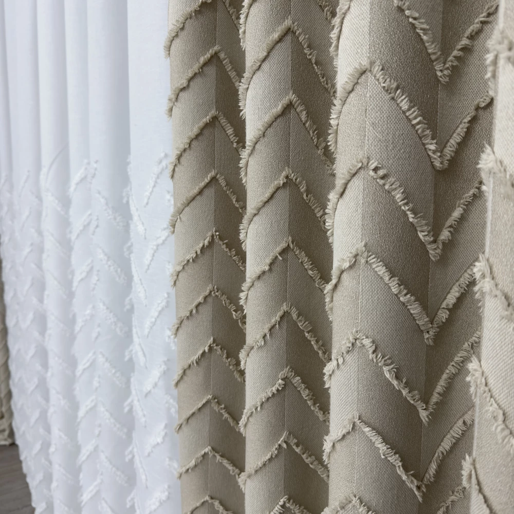 Штора льон букле Паркет Беж