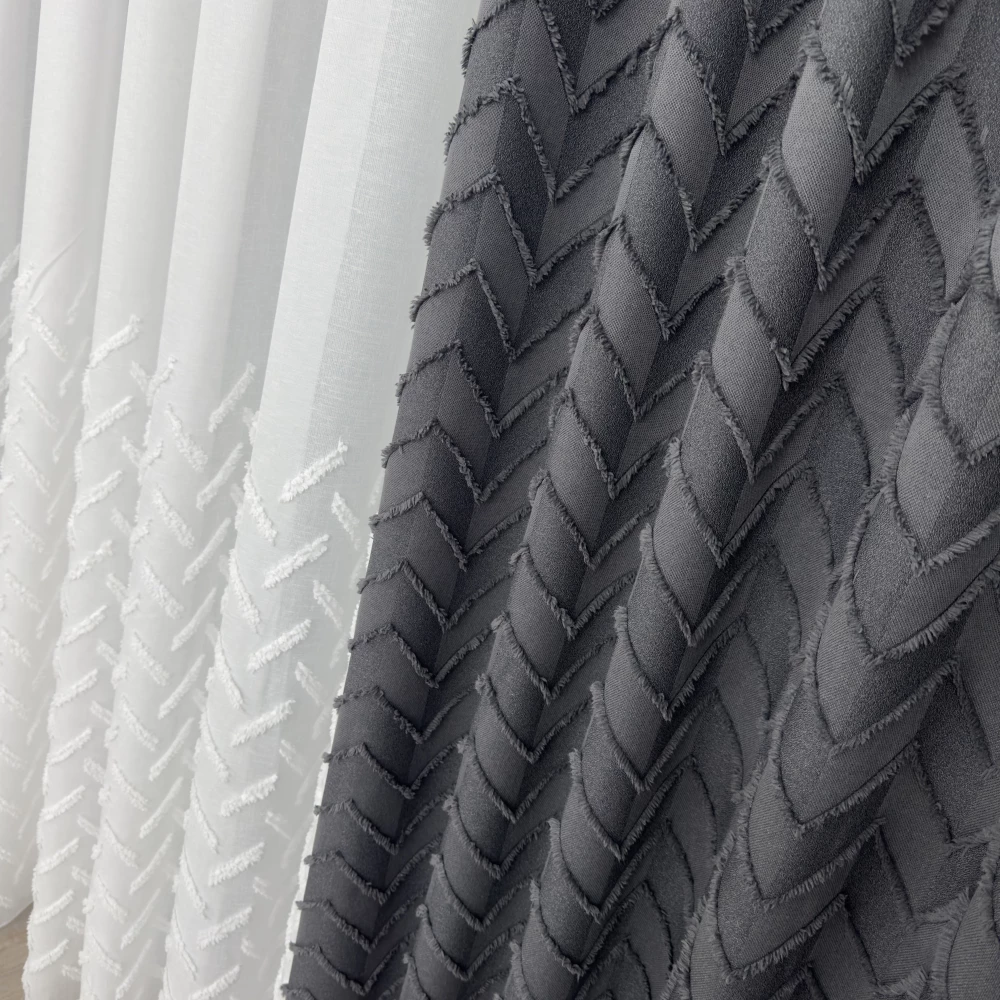 Штора льон букле Паркет графіт