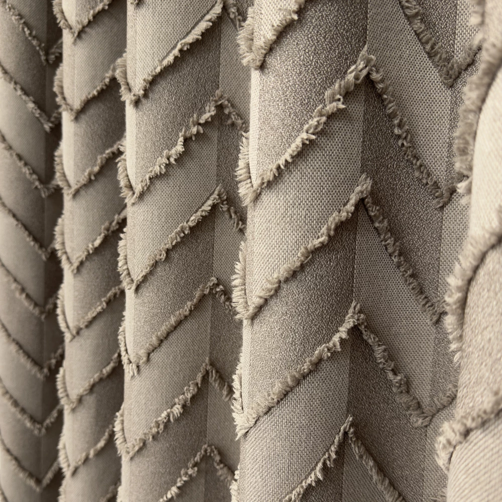 Штора льон букле Паркет коричневий