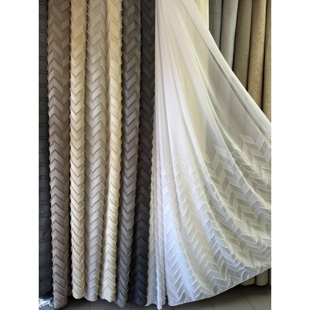 Штора льон букле Паркет Беж