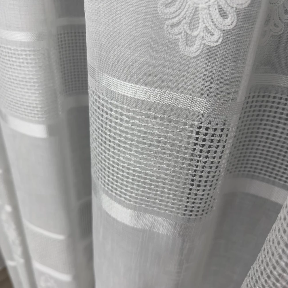 Тюль льон з вишивкою BN300