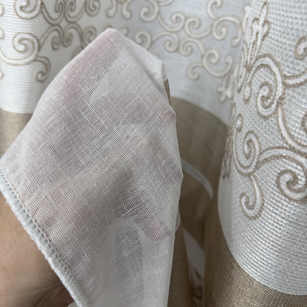 Тюль льон з вишивкою Keten FKN100