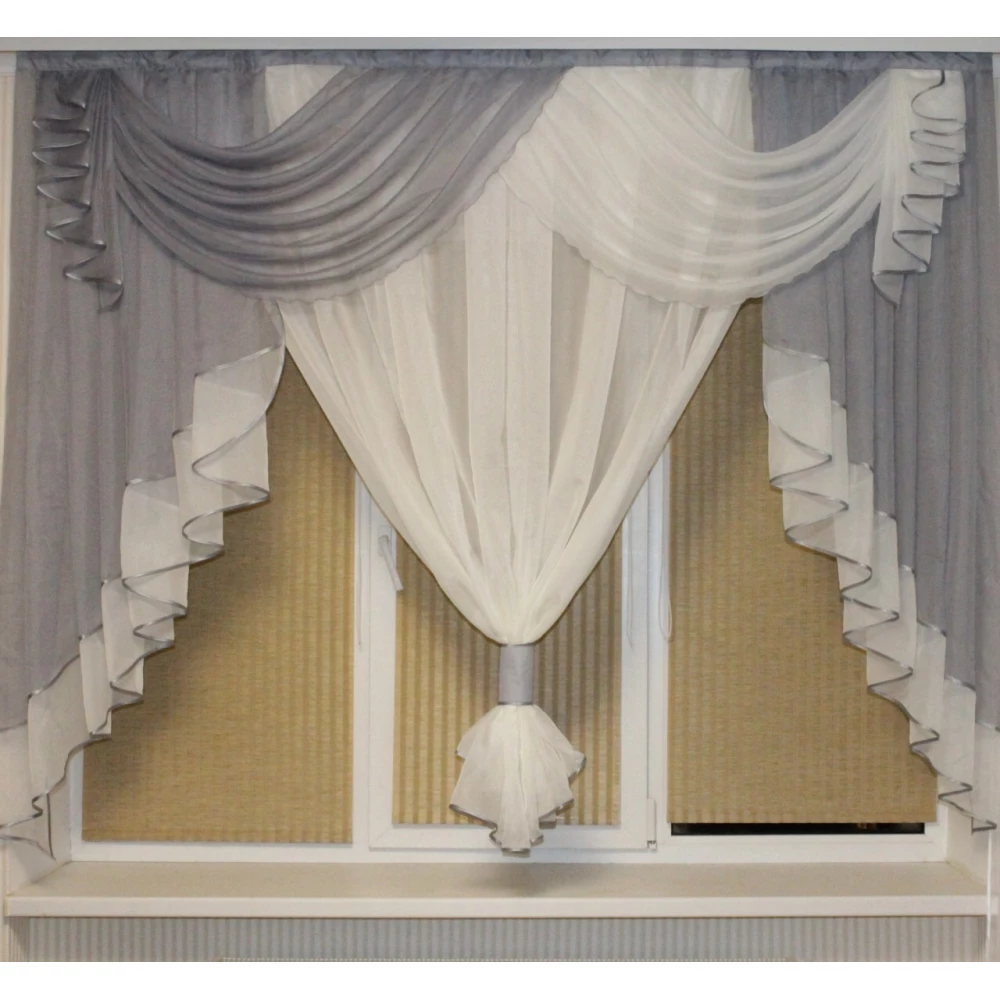 Ламбрекен фіранка 2м Амалія сірий