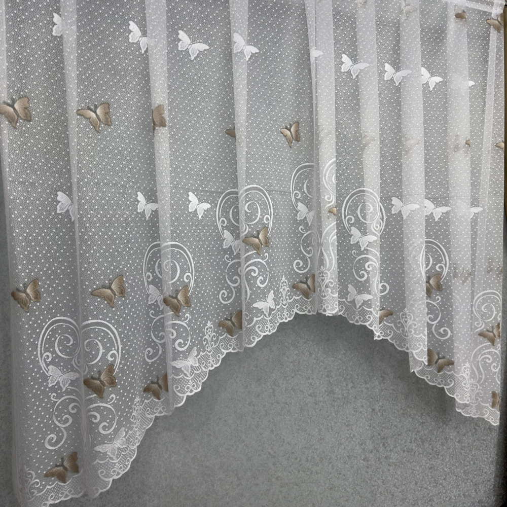 Жаккард арка бело-коричневая Бабочки 17060 (шт)