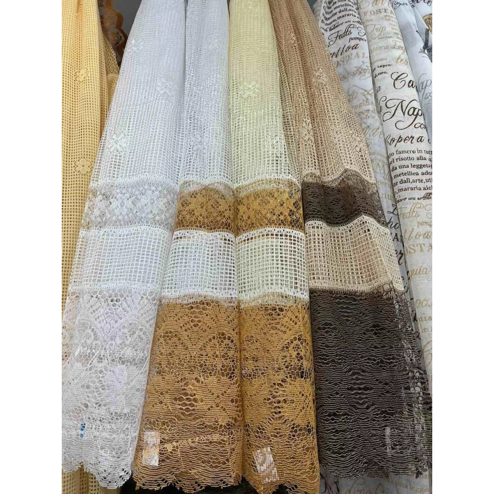 Тюль сітка коротка №090 1,50 м для кухні, віранди, коридору Шоколад