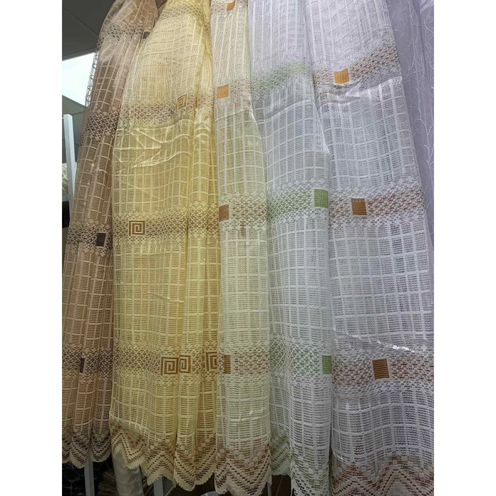 Тюль сітка коротка №2195 1,50 м для кухні, віранди, коридору Шоколад