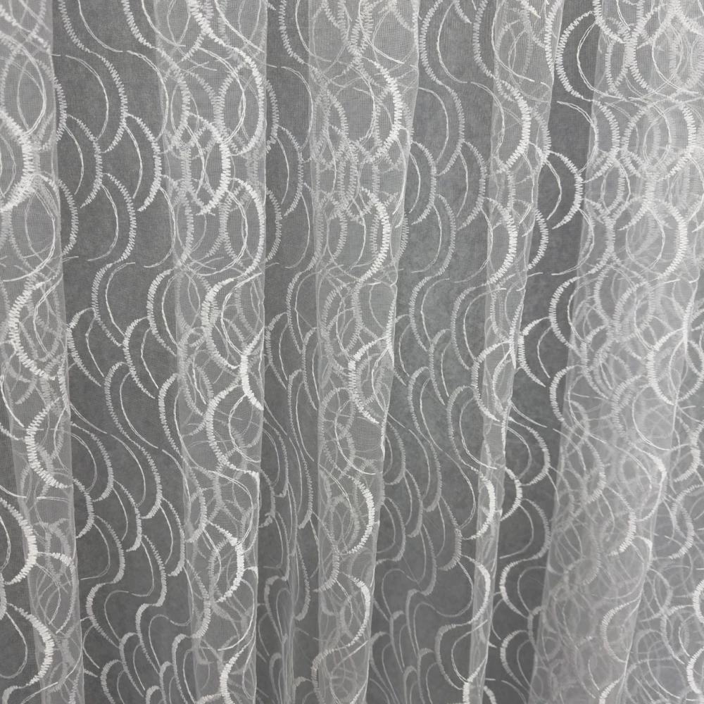 Фатиновий тюль з вишивкою №8127 білий