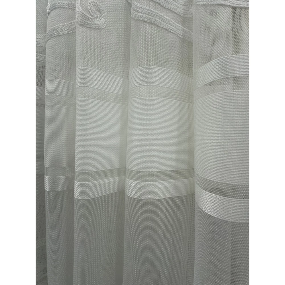 Тюль бамбук с вышивкой Keten 7238 айвори