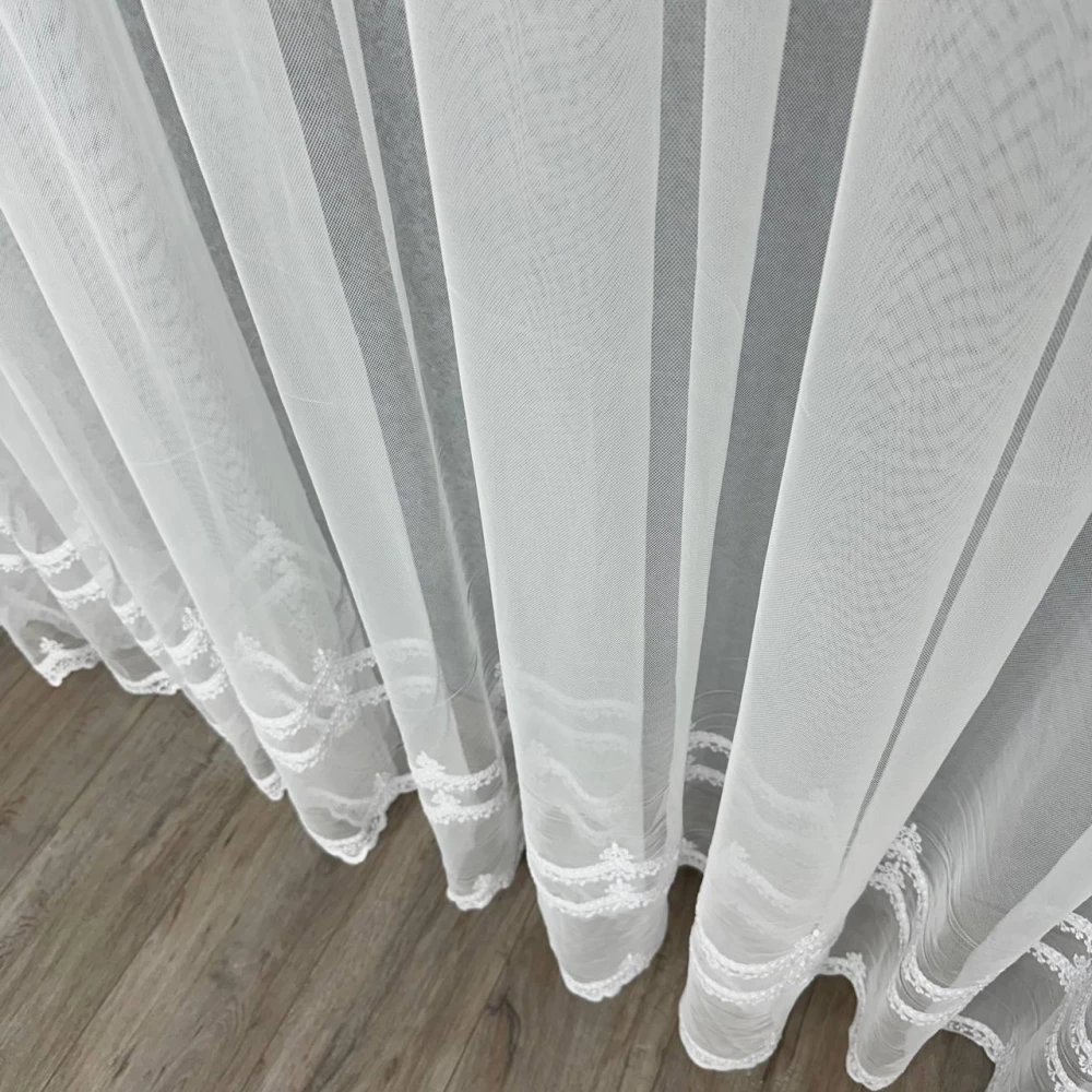 Грек-сітка з вишивкою по низу №2277 біла