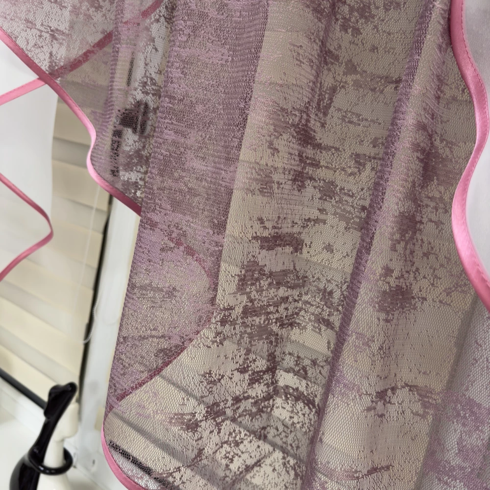 Фіранка жаккардова на кухню №463 малинова