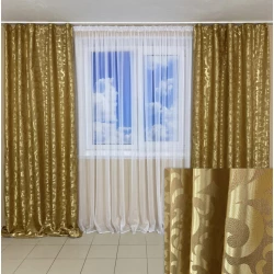 Легкі готові штори Вензель золото