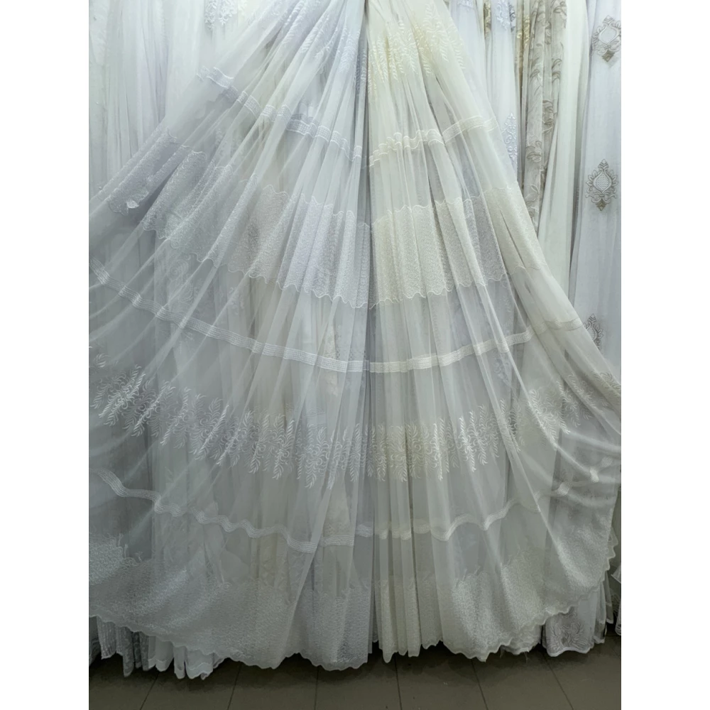 Бамбуковий тюль №156-1212 кремовий