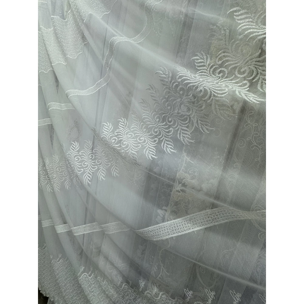 Бамбуковий тюль №156-1212 кремовий