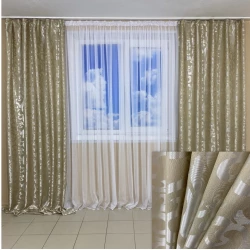 Легкі готові штори Вензель капучіно