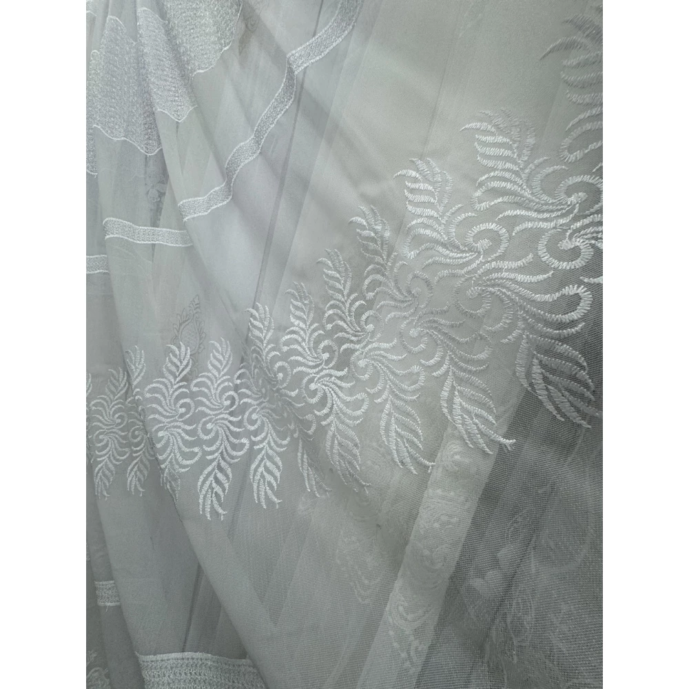 Тюль бамбук №156-1111 белый на отрез